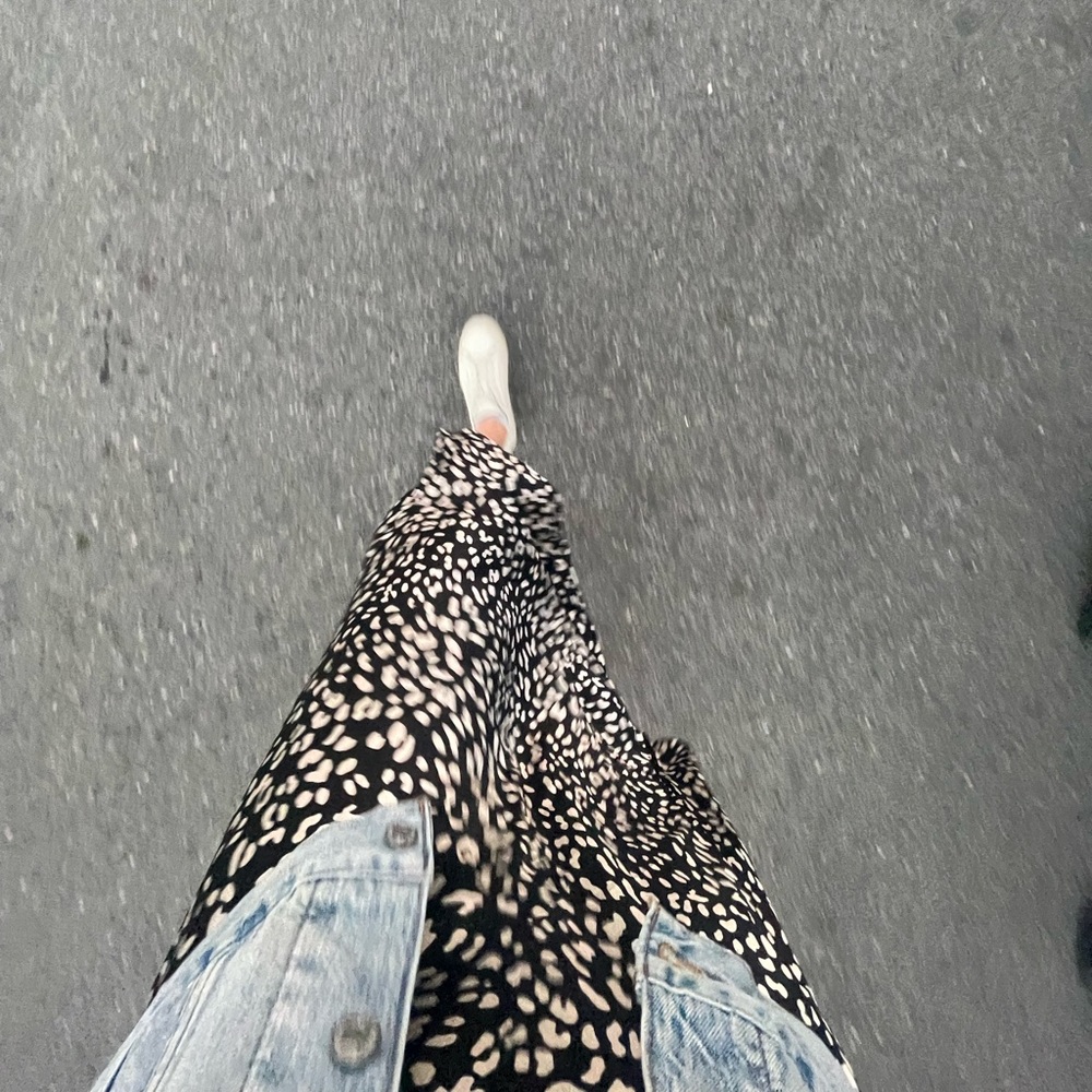 Leopard print satin midi skirt